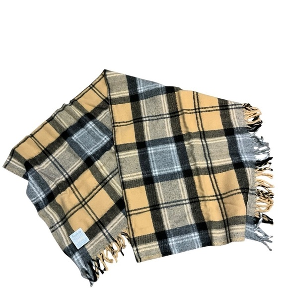 Vintage NOS Faribo Stadium Pak-A-Robe Blanket & Thermos in Carry Tote Tan Plaid - Picture 8 of 8